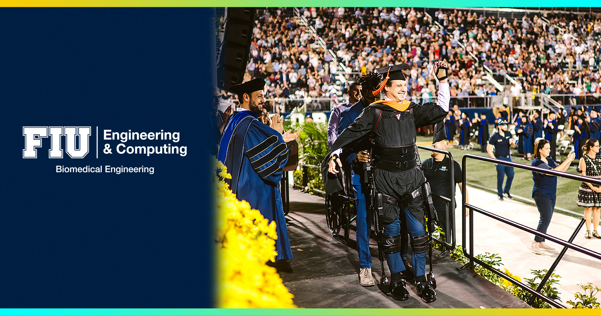 Paralyzed Biomedical Engineering Student Aldo Amenta Walks Across Stage For His Master’s